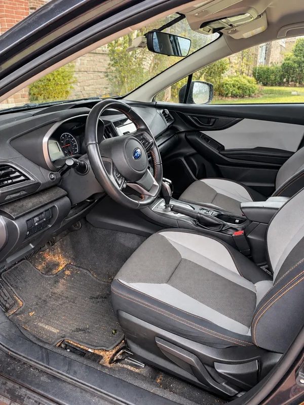 Subaru interior — before detailing